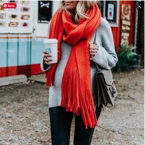 Anthropologie Mimi Fringed Wrap Scarf